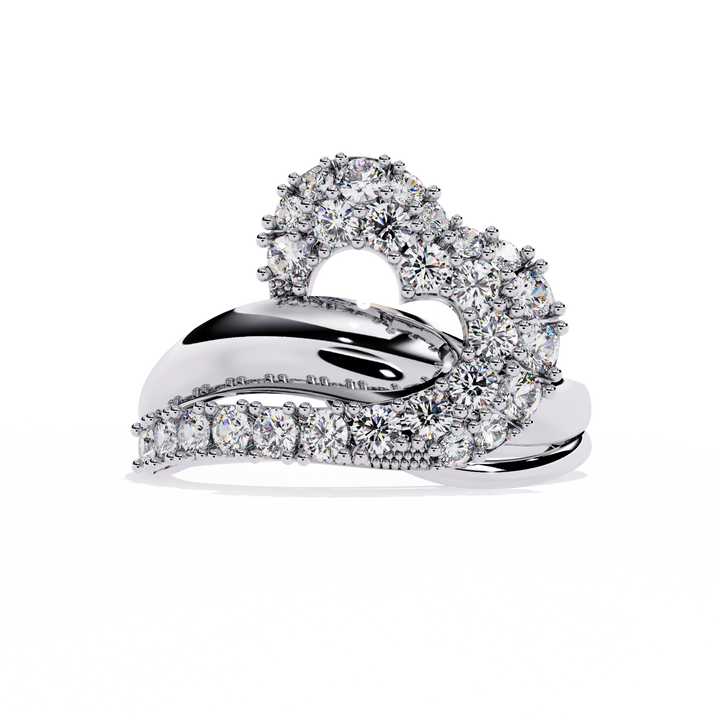 lab grown diamond | moissanite Jewellery Harmony Heart Lab Grown Diamond OR Moissanite Ring White Gold 18K by Rabbito Jewels