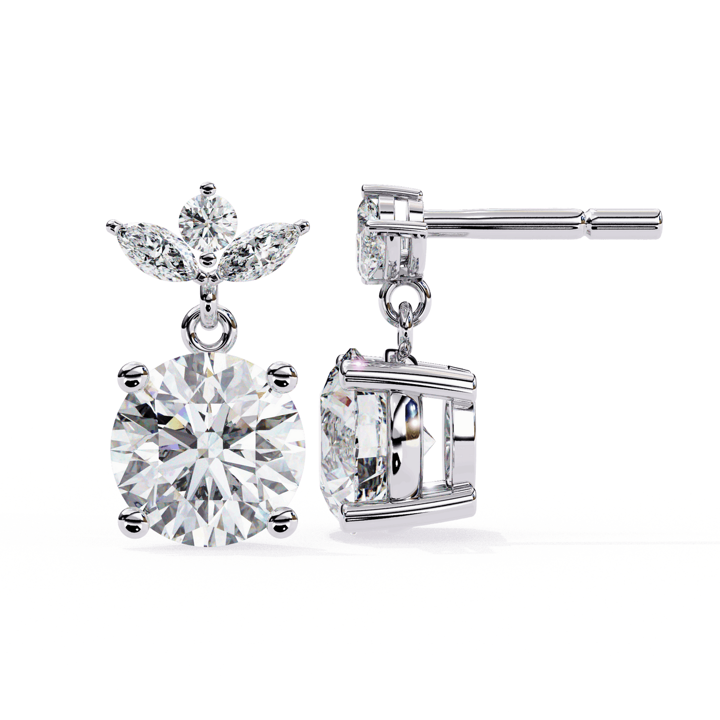 lab grown diamond | moissanite Jewellery Dynasty Dazzle Lab Grown OR Moissanite Teardrop Earrings by Rabbito Jewels