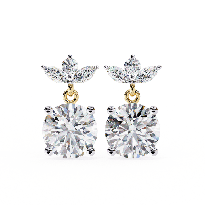 lab grown diamond | moissanite Jewellery Dynasty Dazzle Lab Grown OR Moissanite Teardrop Earrings Yellow Gold 18K by Rabbito Jewels