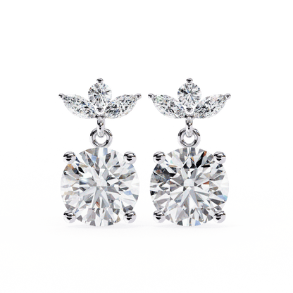 lab grown diamond | moissanite Jewellery Dynasty Dazzle Lab Grown OR Moissanite Teardrop Earrings White Gold 14K by Rabbito Jewels