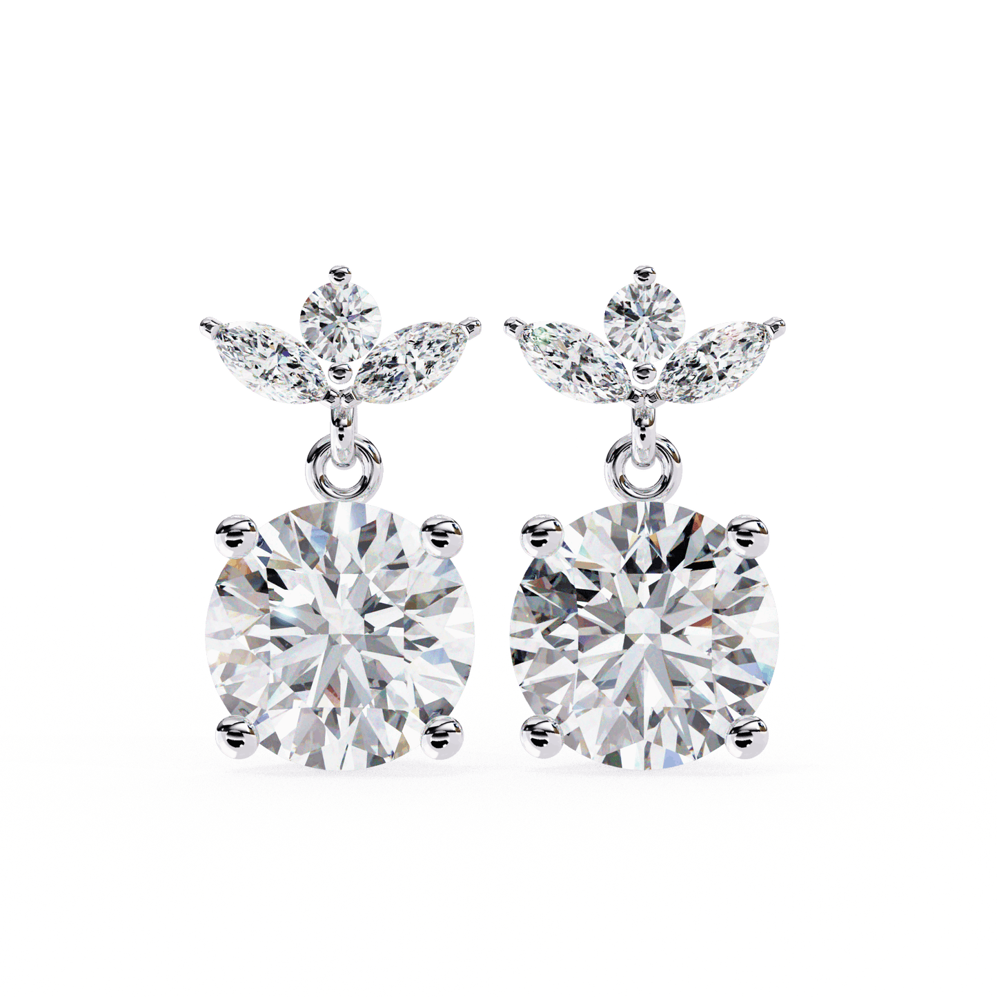 lab grown diamond | moissanite Jewellery Dynasty Dazzle Lab Grown OR Moissanite Teardrop Earrings White Gold 18K by Rabbito Jewels