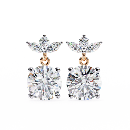 lab grown diamond | moissanite Jewellery Dynasty Dazzle Lab Grown OR Moissanite Teardrop Earrings Rose Gold 14K by Rabbito Jewels