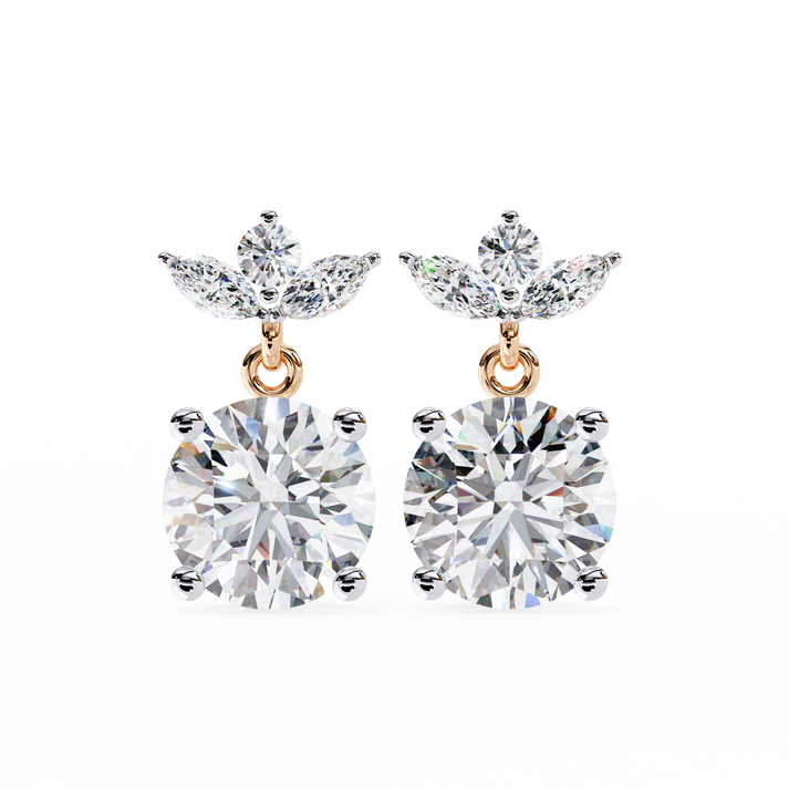 lab grown diamond | moissanite Jewellery Dynasty Dazzle Lab Grown OR Moissanite Teardrop Earrings Rose Gold 18K by Rabbito Jewels