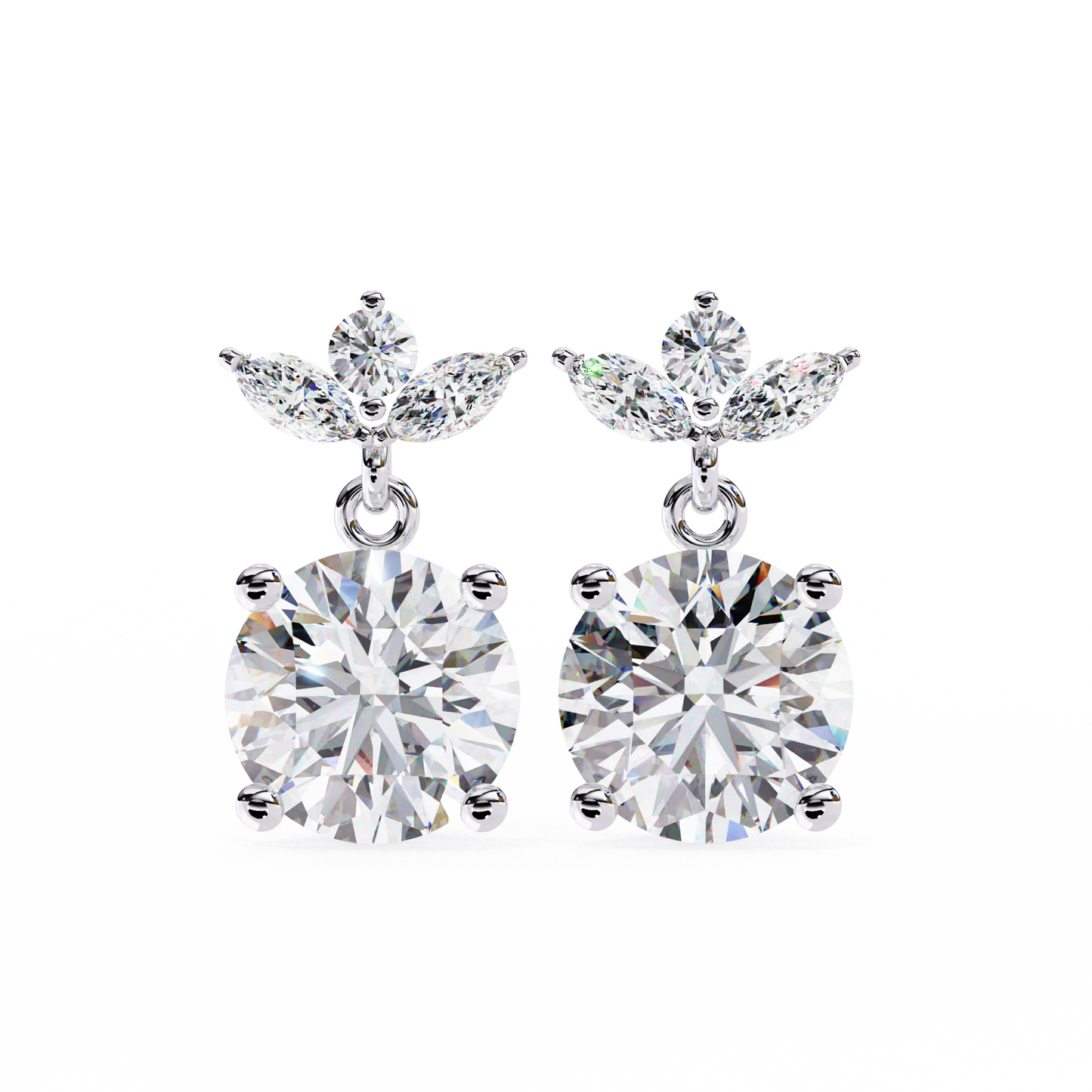 lab grown diamond | moissanite Jewellery Dynasty Dazzle Lab Grown OR Moissanite Teardrop Earrings Silver by Rabbito Jewels