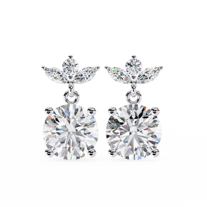 lab grown diamond | moissanite Jewellery Dynasty Dazzle Lab Grown OR Moissanite Teardrop Earrings Silver by Rabbito Jewels