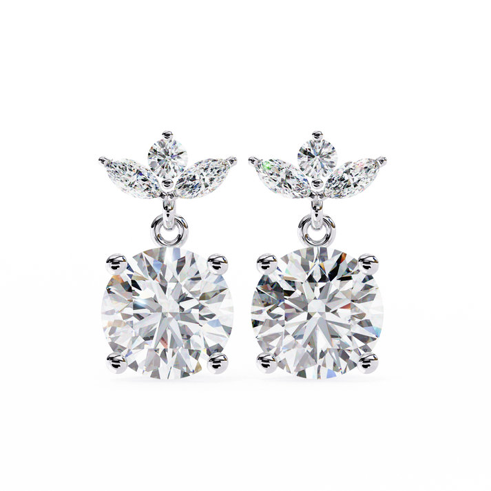 lab grown diamond | moissanite Jewellery Dynasty Dazzle Lab Grown OR Moissanite Teardrop Earrings Silver by Rabbito Jewels
