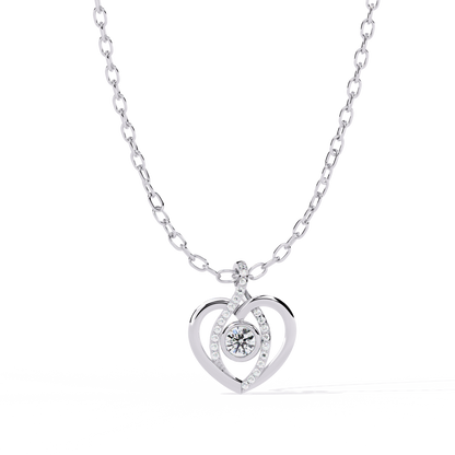 lab grown diamond | moissanite Jewellery Ice Heart Lab Grown Diamond OR Moissanite Pendant White Gold 18K by Rabbito Jewels
