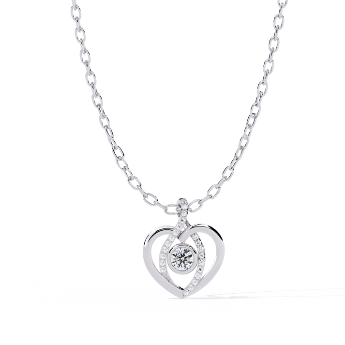 lab grown diamond | moissanite Jewellery Ice Heart Lab Grown Diamond OR Moissanite Pendant White Gold 18K by Rabbito Jewels