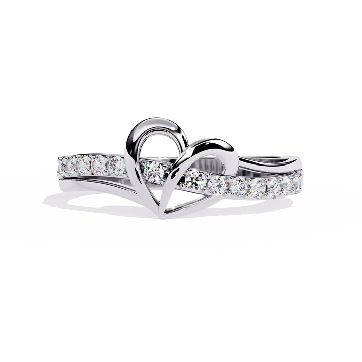 lab grown diamond | moissanite Jewellery Criss Cross Lab Grown Diamond OR Moissanite Ring White Gold 18K by Rabbito Jewels