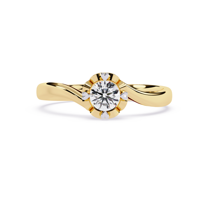 lab grown diamond | moissanite Jewellery The Miracle Curl Lab Grown Diamond OR Moissanite Ring Yellow Gold 14K by Rabbito Jewels