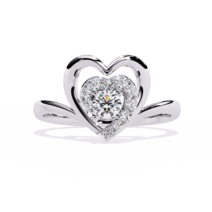lab grown diamond | moissanite Jewellery Kailyn Heart Lab Grown Diamond OR Moissanite Ring White Gold 14K by Rabbito Jewels