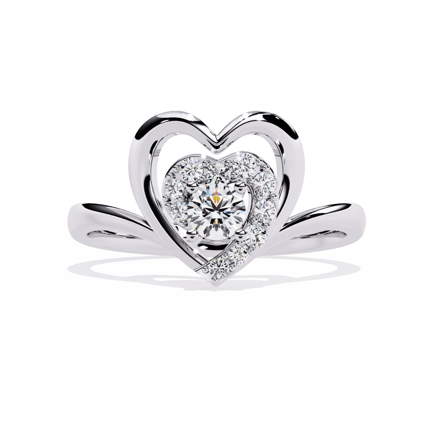lab grown diamond | moissanite Jewellery Kailyn Heart Lab Grown Diamond OR Moissanite Ring Silver by Rabbito Jewels