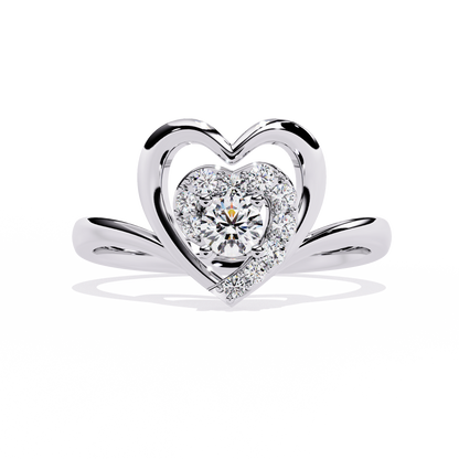 lab grown diamond | moissanite Jewellery Kailyn Heart Lab Grown Diamond OR Moissanite Ring White Gold 18K by Rabbito Jewels