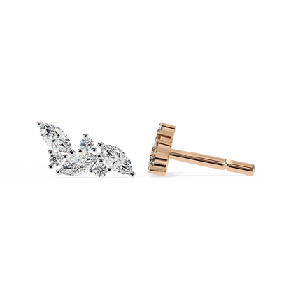 lab grown diamond | moissanite Jewellery Orion’s Spark Lab Grown OR Moissanite Earrings Rose Gold 18K by Rabbito Jewels