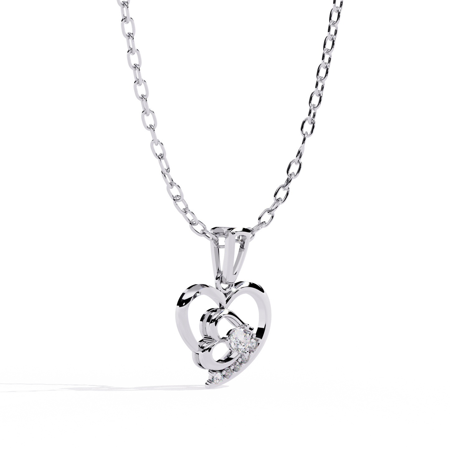 lab grown diamond | moissanite Jewellery Lover Heart Lab Grown Diamond OR Moissanite Pendant by Rabbito Jewels