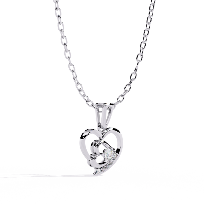 lab grown diamond | moissanite Jewellery Lover Heart Lab Grown Diamond OR Moissanite Pendant by Rabbito Jewels