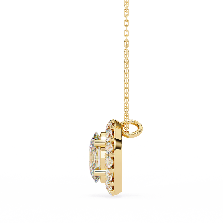 lab grown diamond | moissanite Jewellery Fiona Halo 0.70CT Lab Grown Diamond OR Moissanite Pendant by Rabbito Jewels