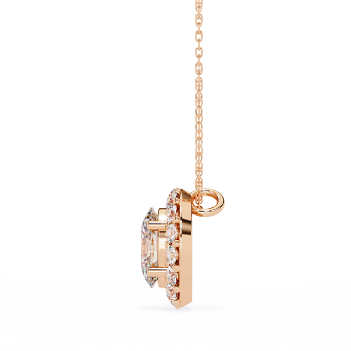 lab grown diamond | moissanite Jewellery Fiona Halo 0.70CT Lab Grown Diamond OR Moissanite Pendant by Rabbito Jewels