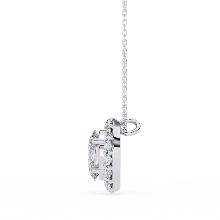 lab grown diamond | moissanite Jewellery Fiona Halo 0.70CT Lab Grown Diamond OR Moissanite Pendant by Rabbito Jewels