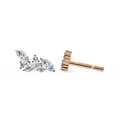 lab grown diamond | moissanite Jewellery Orion’s Spark Lab Grown OR Moissanite Earrings Rose Gold 14K by Rabbito Jewels