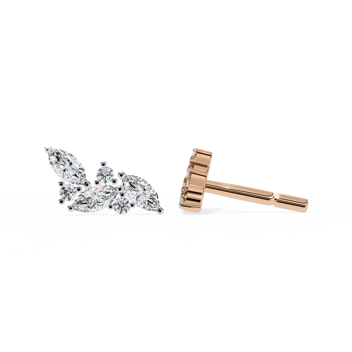 lab grown diamond | moissanite Jewellery Orion’s Spark Lab Grown OR Moissanite Earrings Rose Gold 14K by Rabbito Jewels