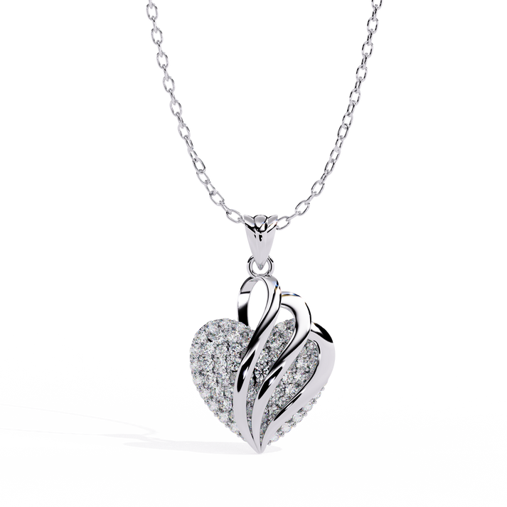 lab grown diamond | moissanite Jewellery Cover Heart Lab Grown Diamond OR Moissanite Pendant Silver by Rabbito Jewels