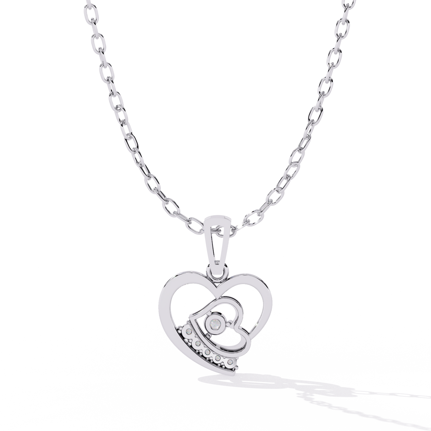 lab grown diamond | moissanite Jewellery Lover Heart Lab Grown Diamond OR Moissanite Pendant by Rabbito Jewels