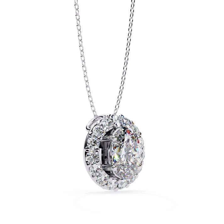 lab grown diamond | moissanite Jewellery Fiona Halo 0.70CT Lab Grown Diamond OR Moissanite Pendant by Rabbito Jewels