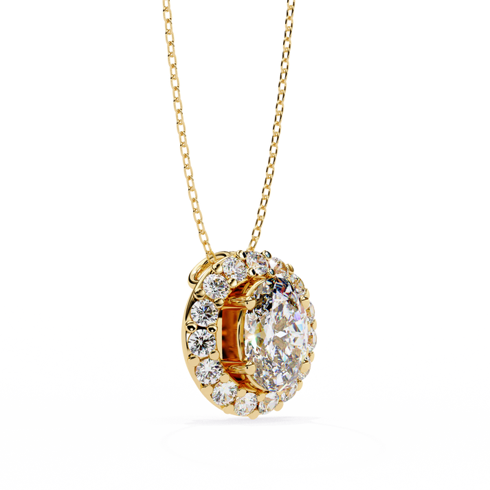 lab grown diamond | moissanite Jewellery Fiona Halo 0.70CT Lab Grown Diamond OR Moissanite Pendant by Rabbito Jewels