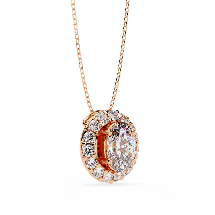 lab grown diamond | moissanite Jewellery Fiona Halo 0.70CT Lab Grown Diamond OR Moissanite Pendant by Rabbito Jewels
