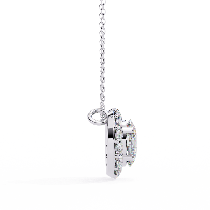 lab grown diamond | moissanite Jewellery Fiona Halo 0.70CT Lab Grown Diamond OR Moissanite Pendant by Rabbito Jewels