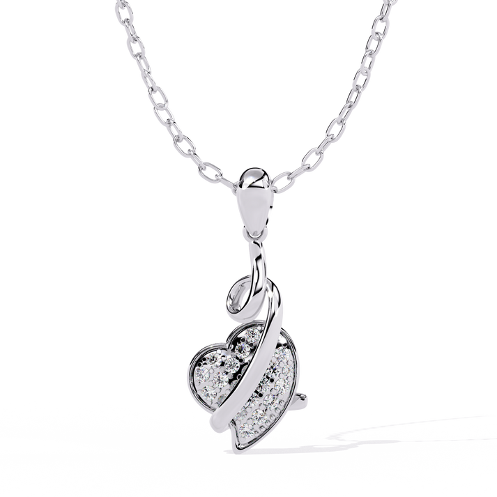 lab grown diamond | moissanite Jewellery Snack Heart Lab Grown Diamond OR Moissanite Pendant White Gold 18K by Rabbito Jewels