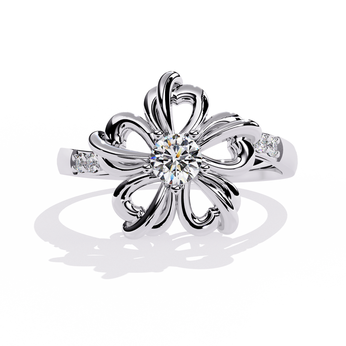 lab grown diamond | moissanite Jewellery Flora Lab Grown Diamond OR Moissanite Ring Silver by Rabbito Jewels