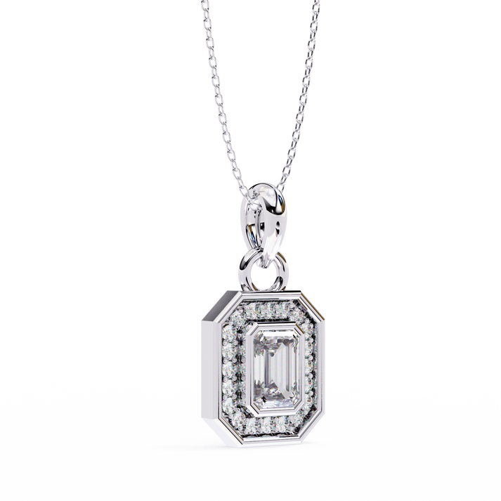 lab grown diamond | moissanite Jewellery Harmony Halo Lab Grown Diamond OR Moissanite Pendant by Rabbito Jewels
