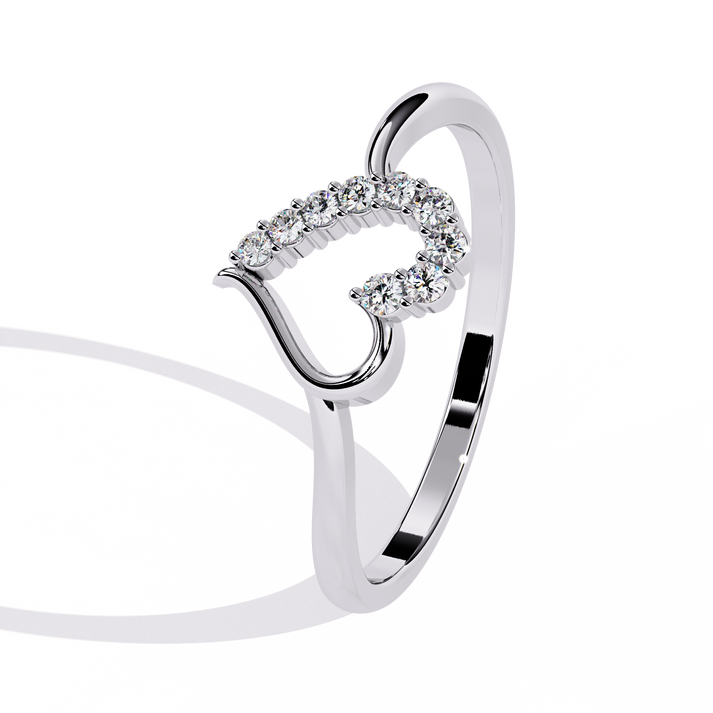 lab grown diamond | moissanite Jewellery Graceful Heart Lab Grown Diamond OR Moissanite Ring by Rabbito Jewels