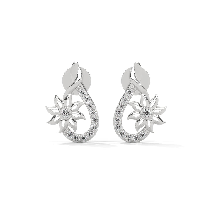 lab grown diamond | moissanite Jewellery Argi Lab Grown Diamond OR Moissanite Earrings White Gold 18K by Rabbito Jewels