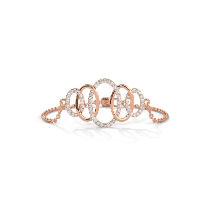 lab grown diamond | moissanite Jewellery Crystal Circular Lab Grown Diamond OR Moissanite Bracelet Rose Gold 14K by Rabbito Jewels