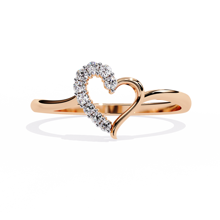 lab grown diamond | moissanite Jewellery Graceful Heart Lab Grown Diamond OR Moissanite Ring Rose Gold 18K by Rabbito Jewels