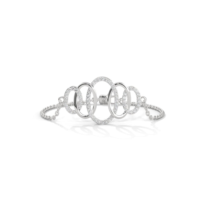 lab grown diamond | moissanite Jewellery Crystal Circular Lab Grown Diamond OR Moissanite Bracelet White Gold 14K by Rabbito Jewels