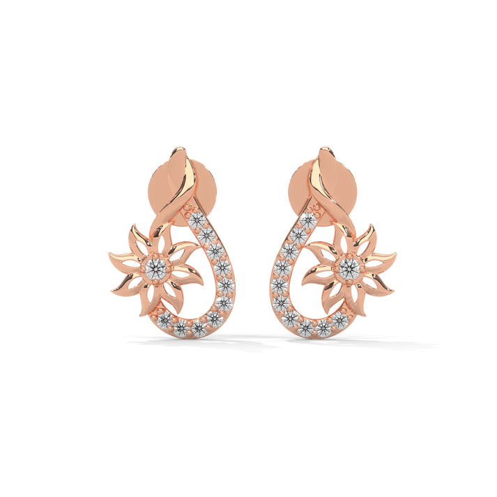 lab grown diamond | moissanite Jewellery Argi Lab Grown Diamond OR Moissanite Earrings Rose Gold 14K by Rabbito Jewels