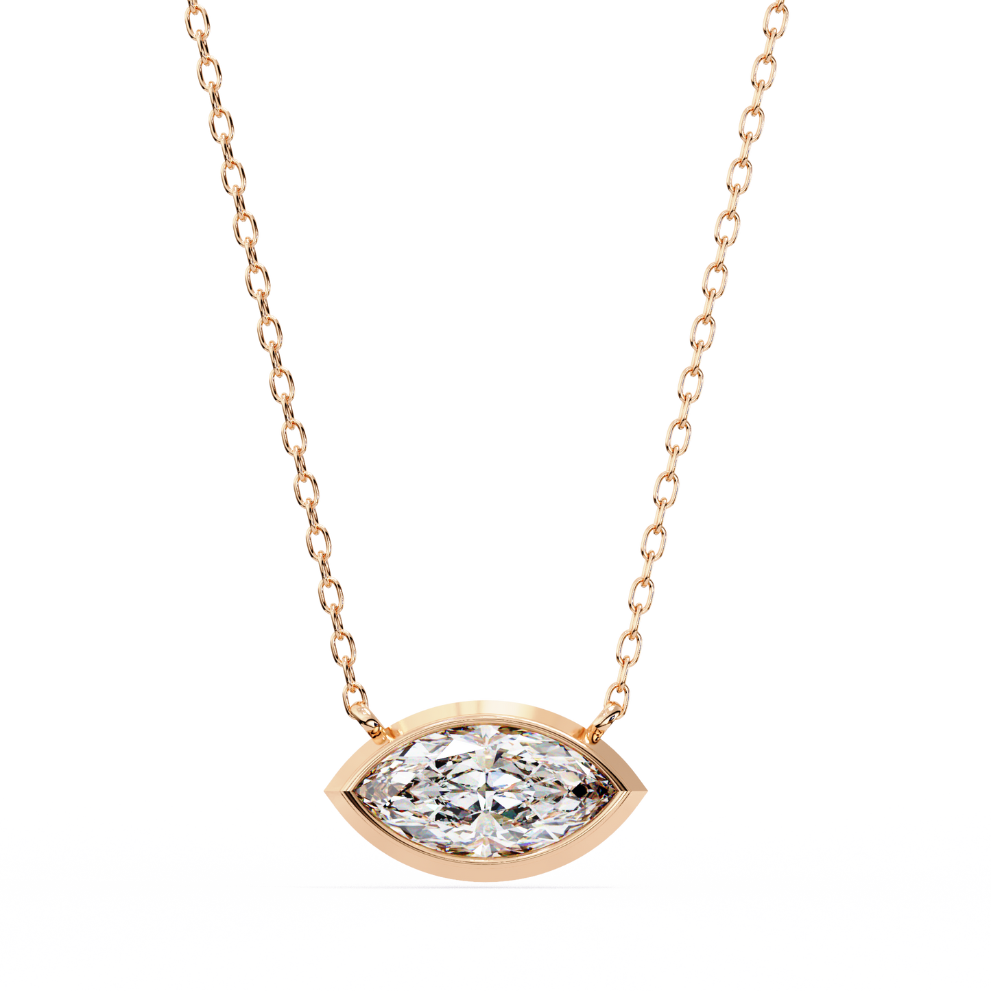 lab grown diamond | moissanite Jewellery Elena Lab Grown Diamond OR Moissanite Pendant Rose Gold 14K by Rabbito Jewels