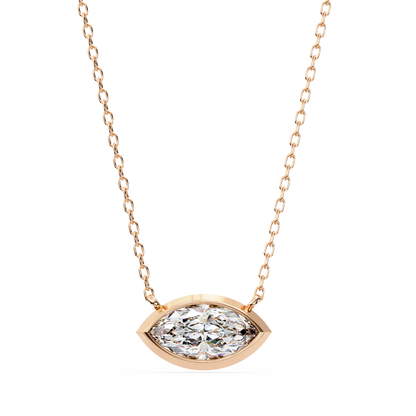 lab grown diamond | moissanite Jewellery Elena Lab Grown Diamond OR Moissanite Pendant Rose Gold 14K by Rabbito Jewels