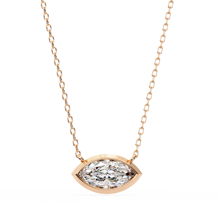 lab grown diamond | moissanite Jewellery Elena Lab Grown Diamond OR Moissanite Pendant Rose Gold 14K by Rabbito Jewels