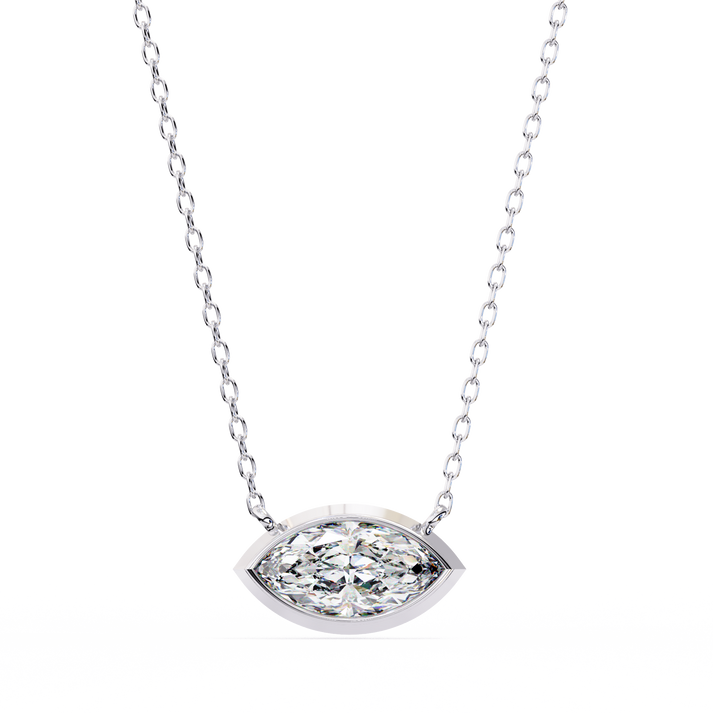 lab grown diamond | moissanite Jewellery Elena Lab Grown Diamond OR Moissanite Pendant White Gold 18K by Rabbito Jewels