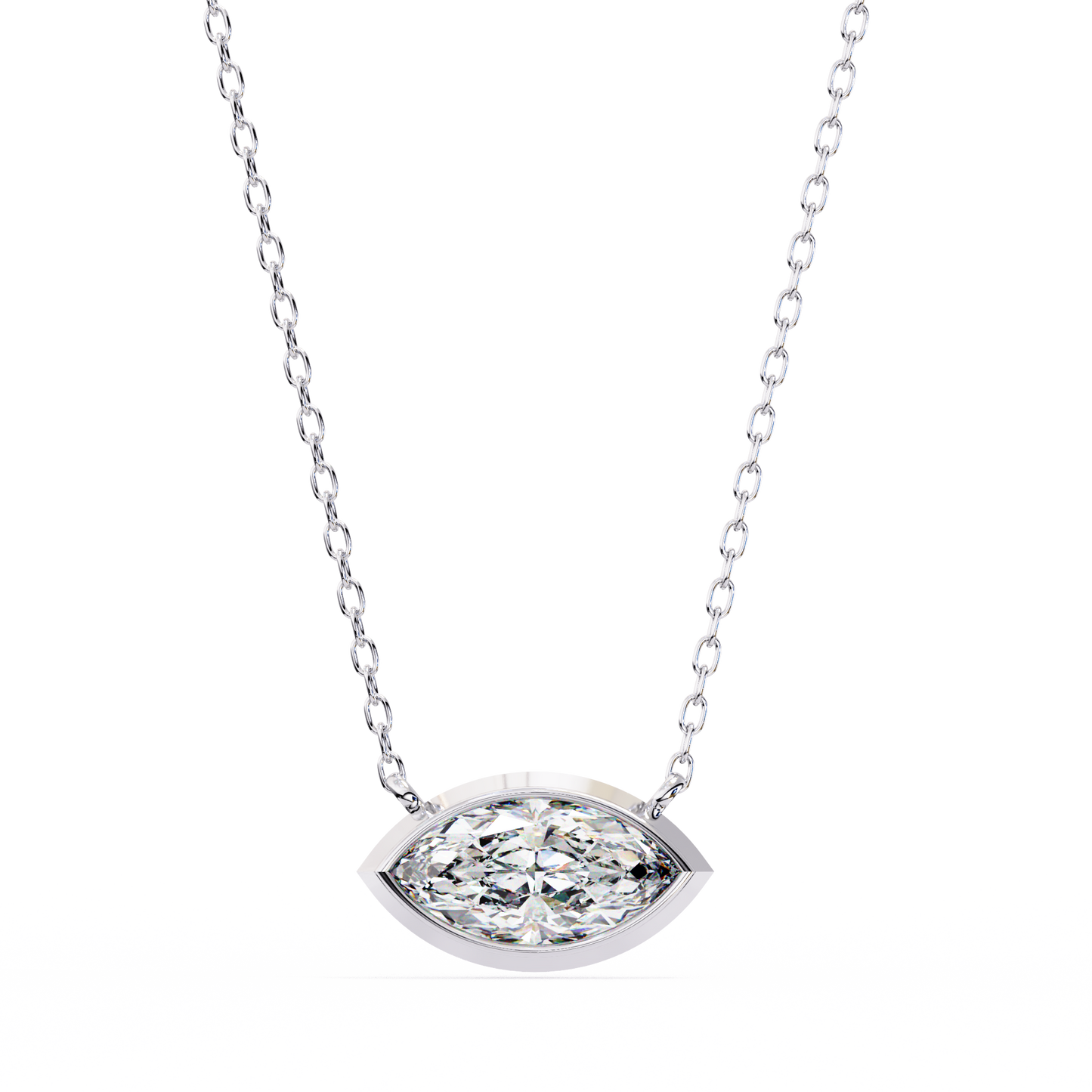 lab grown diamond | moissanite Jewellery Elena Lab Grown Diamond OR Moissanite Pendant White Gold 14K by Rabbito Jewels