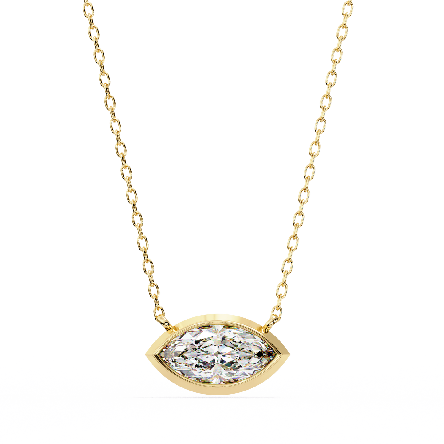 lab grown diamond | moissanite Jewellery Elena Lab Grown Diamond OR Moissanite Pendant Yellow Gold 14K by Rabbito Jewels