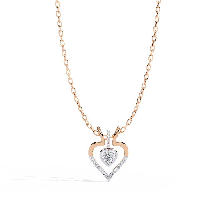 lab grown diamond | moissanite Jewellery Leafy Star Lab Grown Diamond OR Moissanite Pendant Rose Gold 14K by Rabbito Jewels
