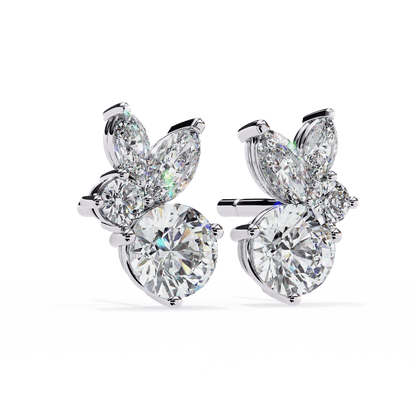 Stellar Symphony Rabbit Earrings lab grown diamond and moissanite diamond by Rabbito Jewels