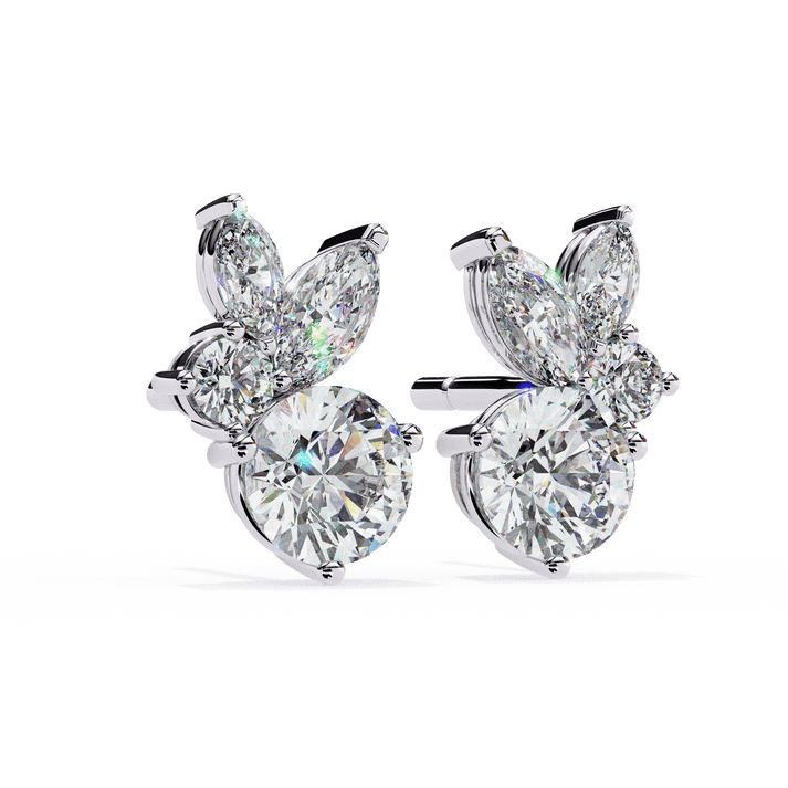 Stellar Symphony Rabbit Earrings lab grown diamond and moissanite diamond by Rabbito Jewels