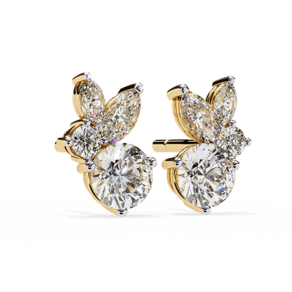 Stellar Symphony Rabbit Earrings lab grown diamond and moissanite diamond by Rabbito Jewels